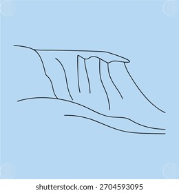 Minimalist Line Drawing Table Mountain Landscape nature geology