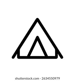Minimalist Line Drawing Tent Structure Camping Shelter Simple Icon