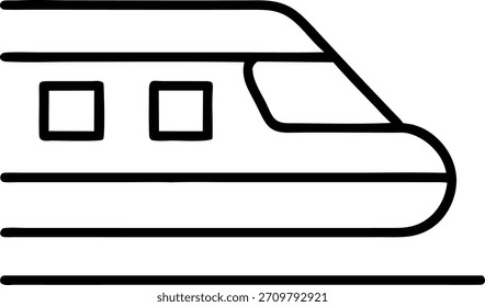 Un dibujo de línea minimalista de un tren. Ideal para proyectos de transporte, viajes o diseño. Este versátil elemento gráfico añade un toque moderno.