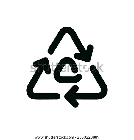 Minimalist Line Drawing Triangle Arrow Recycle Symbol Icon Graphic