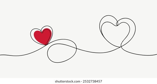 A minimalist line drawing of two intertwined hearts, symbolizing love, unity, and connection. This simple yet powerful design is perfect for expressing affection, celebrating relationships.