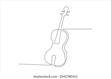 A minimalist line drawing of a violin, showcasing its elegant shape and design.