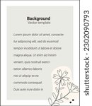 Minimalist line flower bundle card design. Vector illustration.