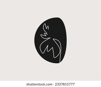 Minimalistische Linie Blume Logo Vektordesign.