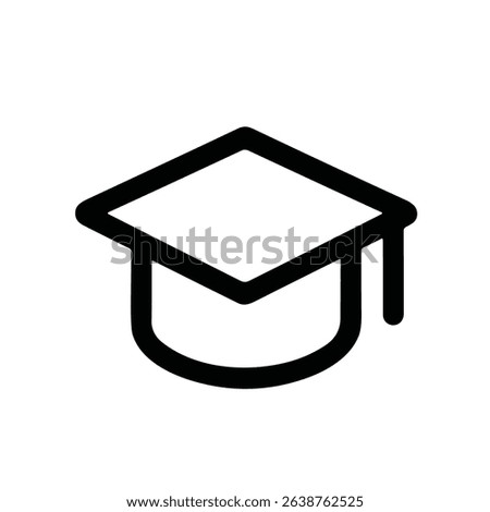 Minimalist Line Graduation Cap Academic Mortarboard Hat Education Icon