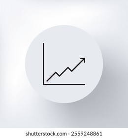 A minimalist line graph icon with a broken line that rises and falls between the dots on a gray background.