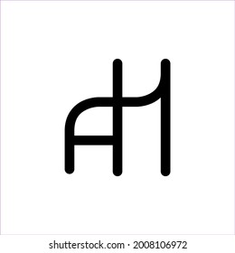 Minimalist Line A H Letter Logo 