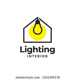 minimalist line home with lighting futuristic logo design vector graphic symbol icon sign illustration creative idea