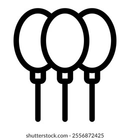 Minimalist line icon of a balloon, ideal for birthday invitations, party flyers, and children's book illustrations