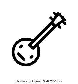 Minimalist Line Icon of a Banjo Instrument for Music Enthusiasts