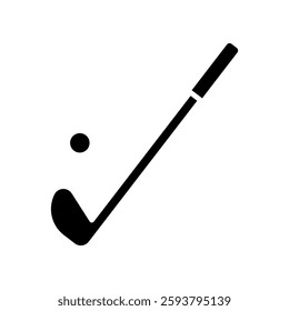 Minimalist Line Icon of Golf Club and Ball for Sports Theme