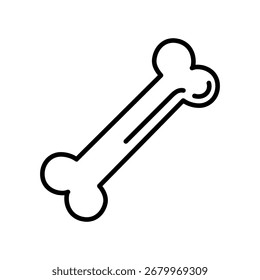 Icono de línea minimalista de hueso humano. Vector de contorno simple para anatomía, esqueleto, ortopedia y concepto de atención médica