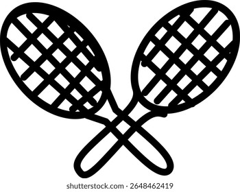 minimalist line icon match tennis. Hand drawn tennis sports icon theme