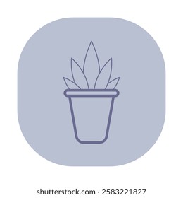 Minimalist line icon of potted plant, suitable for business themes. Design for office spaces
