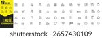 Minimalist Line Icon Set of Hotel and Accommodation Symbols in Modern Vector Style.travel, booking, bed, room, service, luggage, hospitality, checkin, checkout