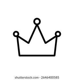 Minimalist line icon of a simple crown with triangular points and clean lines. Perfect for basic royalty icons, avatars, and medieval UI elements.