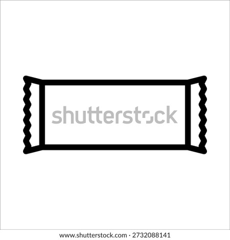 Minimalist line icon of a single nicotine pouch portion. Graphic symbol for smokeless tobacco-free white snus bag. Isolated on white background.