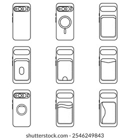 Minimalist Line Icons Phone Cases Set 