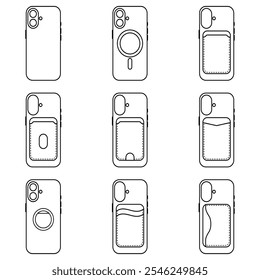 Minimalist Line Icons Phone Cases Set 