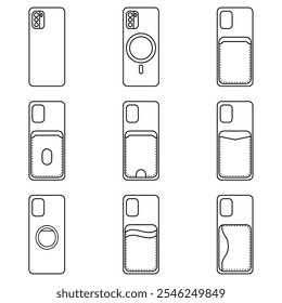 Minimalist Line Icons Phone Cases Set