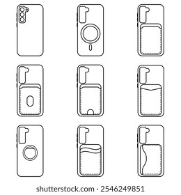 Minimalist Line Icons Phone Cases Set 