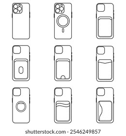 Minimalist Line Icons Phone Cases Set