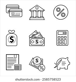 Minimalist Line Icons Set Essentials for Web and Mobile Design