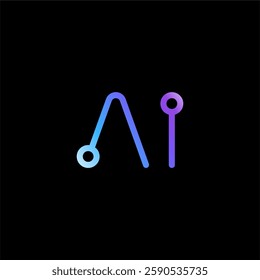 minimalist line Letter AI logotype vector icon logo concept