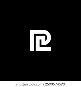minimalist line letter RL or LR logo concept vector icon