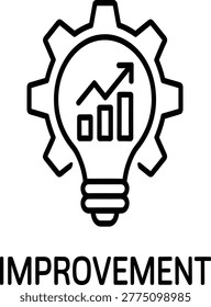 Minimalist line of a lightbulb with desi