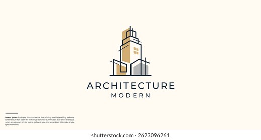 minimalist line logo architecture building logo design.