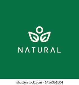 Minimalist line natural logo. This logo icon incorporate with two line art leaf and company name in the creative way. It will be suitable for natural and fresh related service.