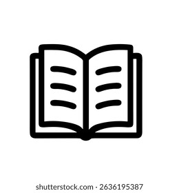 Minimalist Line Open Book Reading Education Knowledge Flat Icon