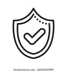 Minimalist Line Shield with Checkmark