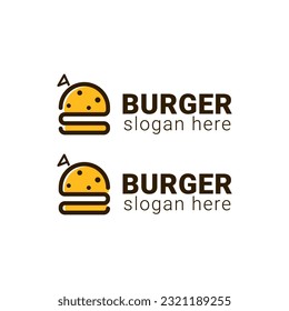 minimalist line simple burger logo business design.