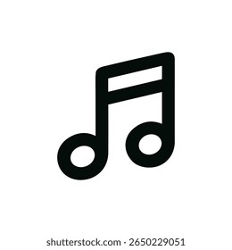 Minimalist Line Simple Eighth Note Musical Symbol Icon Graphic Design