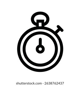 Minimalist Line Stopwatch Symbol Time Management Deadline Reminder Icon