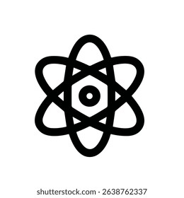 Minimalist Line Style Atom Symbol Icon Outline Stroke Scientific Element