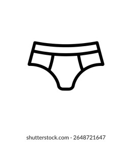 O estilo de linha minimalista retrata as cuecas masculinas, desenhadas com linhas pretas contínuas e elegantes. O objeto destaca-se claramente contra um plano de fundo simples, tornando-o adequado para vários usos.