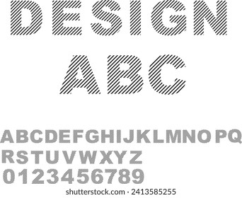 minimalist line style font vector design