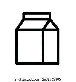 Minimalist Line Style Milk Packaging Container Box Food Item Icon