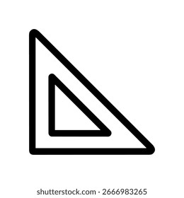 Minimalist Line Triangle Ruler Simple Geometric Form Education Tool Icon