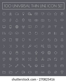 Minimalist Line Universal Icon Set On Blur Background.Use For Internet, UI, Device Or Mobile.