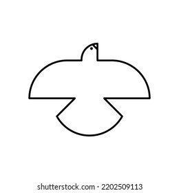 Minimalist Linear Dove Icon. Peace Symbol. Black Outline. Concept Of Non Violence, Tolerance, Equality. Vector Illustration, Flat Design