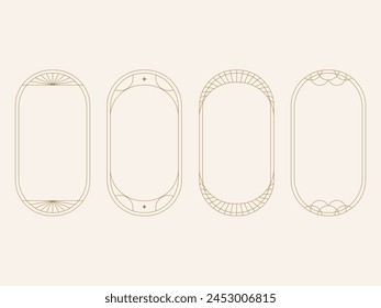 Minimalist linear frame. Vector set of linear frames and borders. Modern minimalist aesthetic elements.