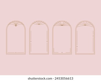 Minimalist linear frame. Vector set of linear frames and borders. Modern minimalist aesthetic elements.