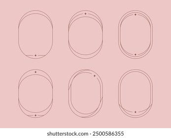 Minimalist linear frame. Vector set of linear frames and borders. Modern minimalist aesthetic elements.