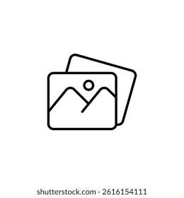 Minimalist linear icon set representing photo albums, vector illustration
