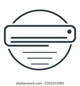 Minimalist linear icon of a wall-mounted air conditioner.