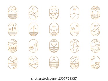 Minimalist Linear Landscape Element Set